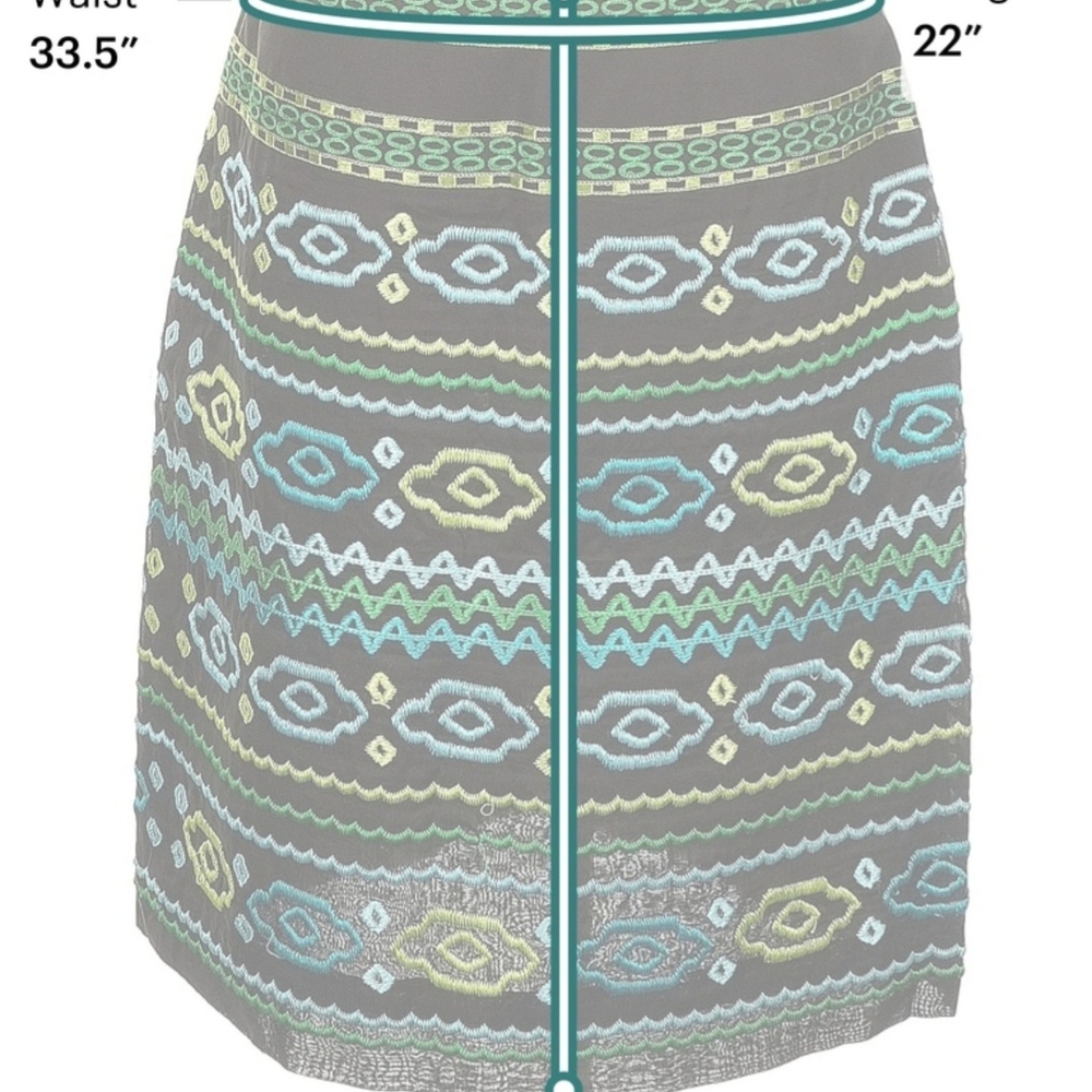 Etcetera Black And Green Patterned Mini Skirt - image 3